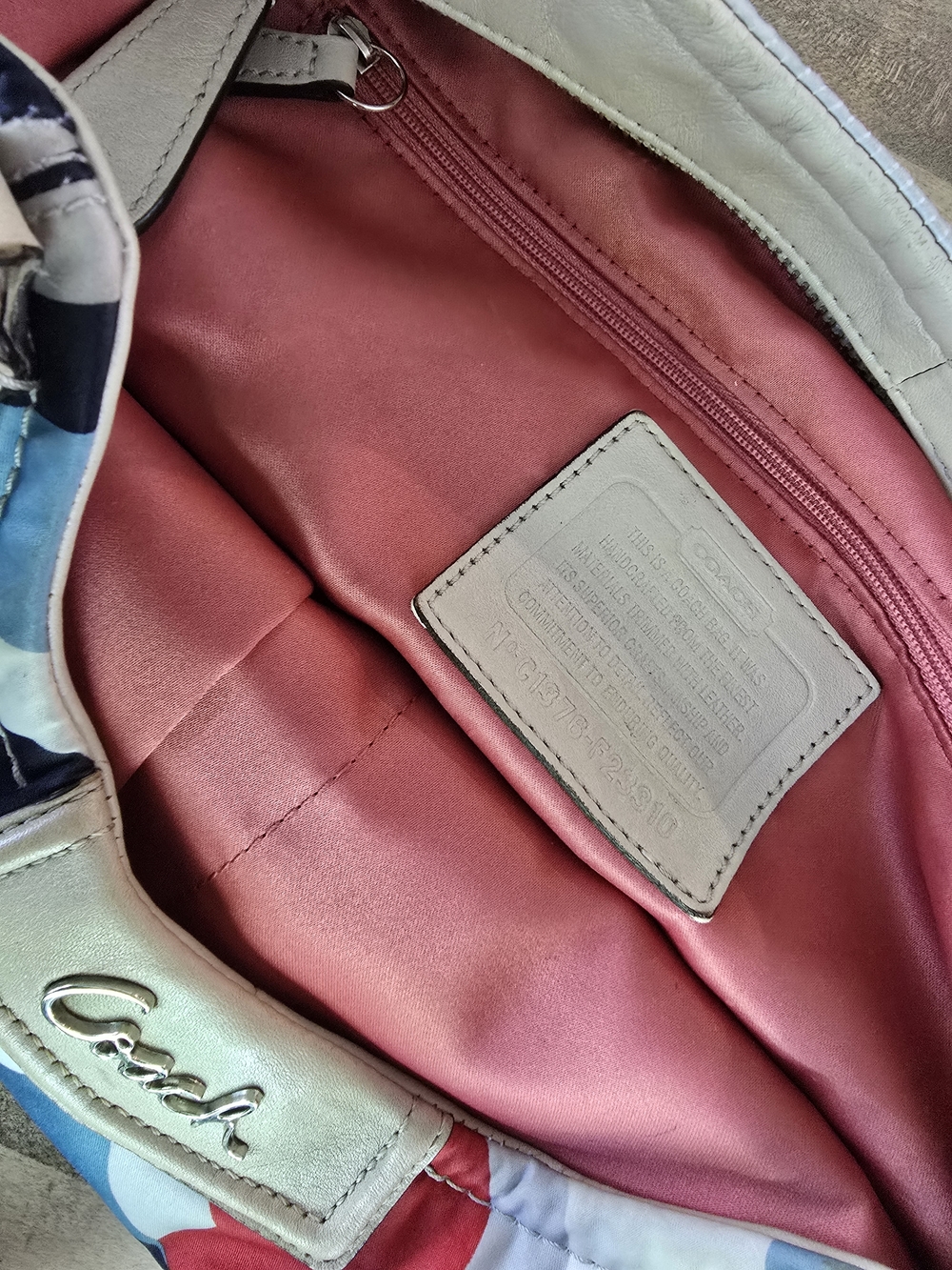 Coach Multicolor Circle-Print Shoulder Bag - Red, Navy, Light Blue & Cream - Picture 2 of 2